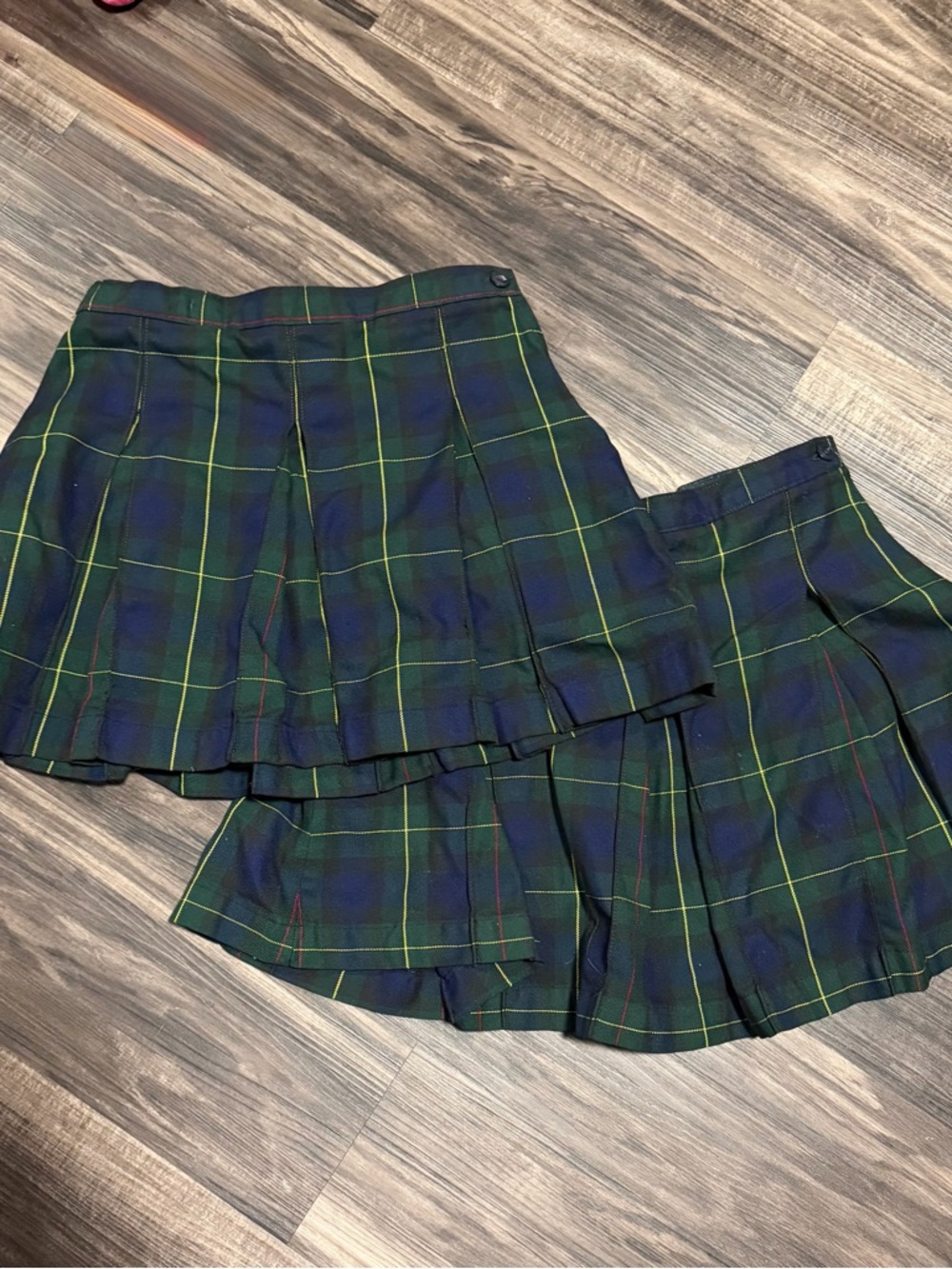 Land’s End Plaid Pleated School Skirt in Green and Navy Set